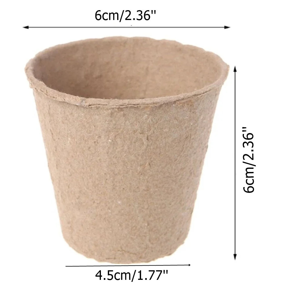 50 Pcs 6cm Garden Round Peat Pots