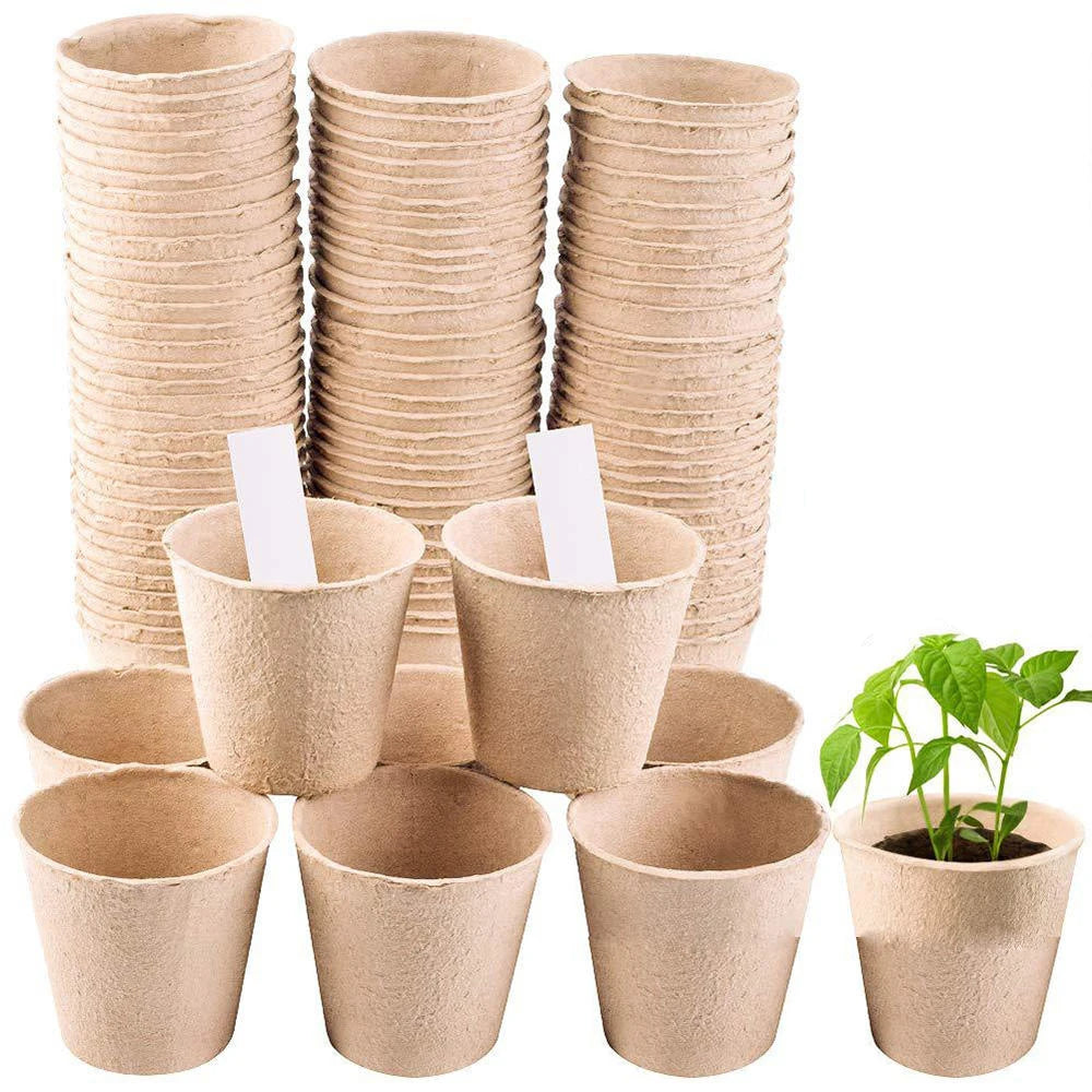 50 Pcs 6cm Garden Round Peat Pots