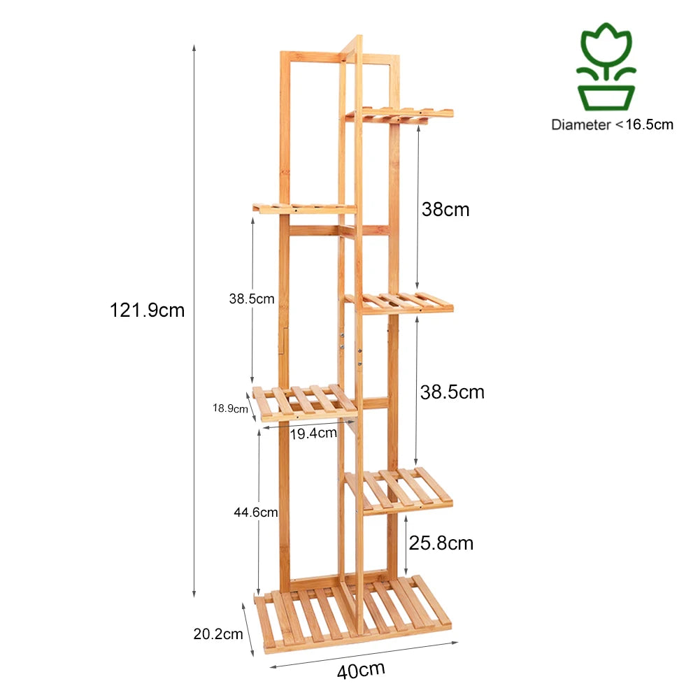 Vertically Bamboo Flower Shelf